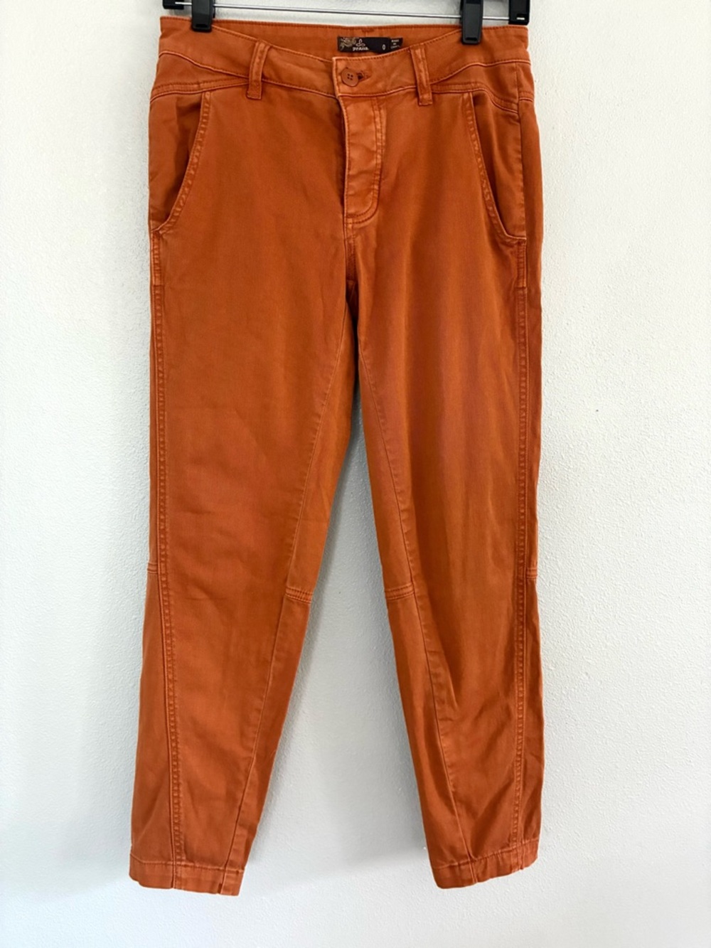 prAna Orange Stretch Pants Women’s 0 Slim Fit Outdoor Hiking Casual
